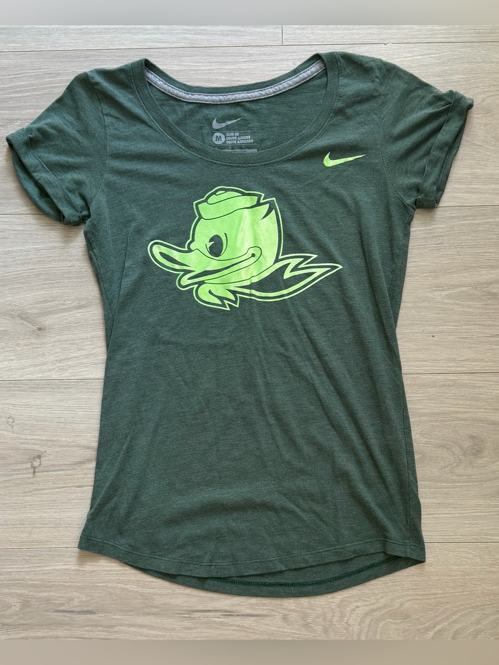 Nike Dark Green Tee with Neon Green Graphic